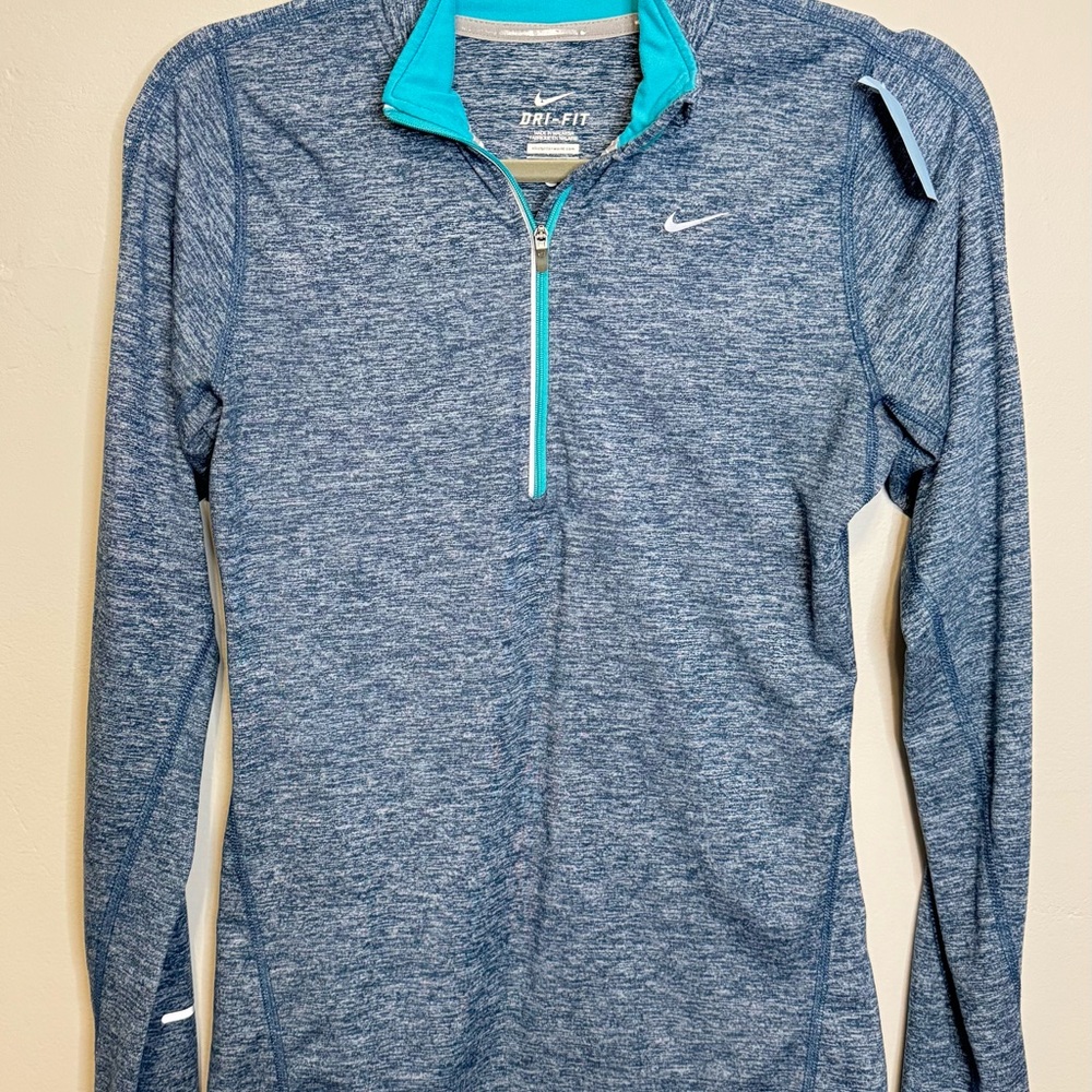 Nike Heathered Blue Quarter-Zip Pullover